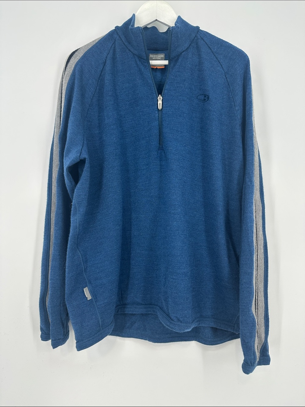 Icebreaker Merino Wool Half Zip Sweater Size XL Blue